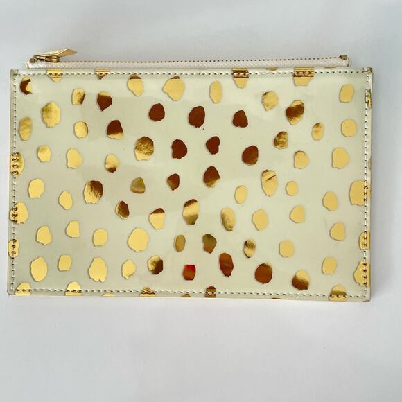 Kate Spade New York Flamingo Dot Gold Pencil Pouch - Picture 9 of 10